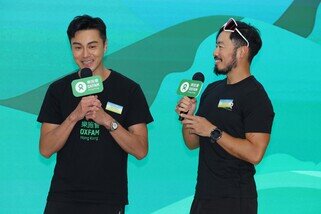 事隔多年重返毅行者大家庭的樂施毅行者宣傳大使黃浩然(左)，與他的星級健身教練黃家灝(右）希望今年在「樂施毅行者」創出佳績。