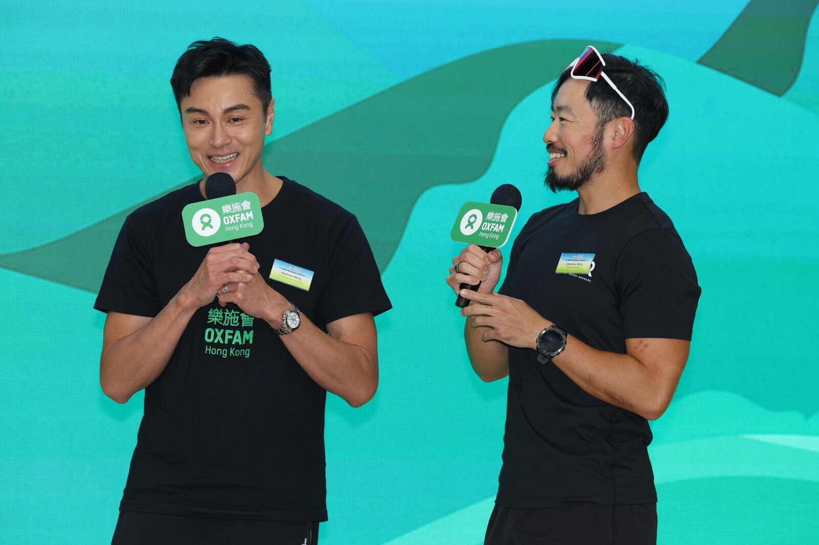 事隔多年重返毅行者大家庭的樂施毅行者宣傳大使黃浩然(左)，與他的星級健身教練黃家灝(右）希望今年在「樂施毅行者」創出佳績。