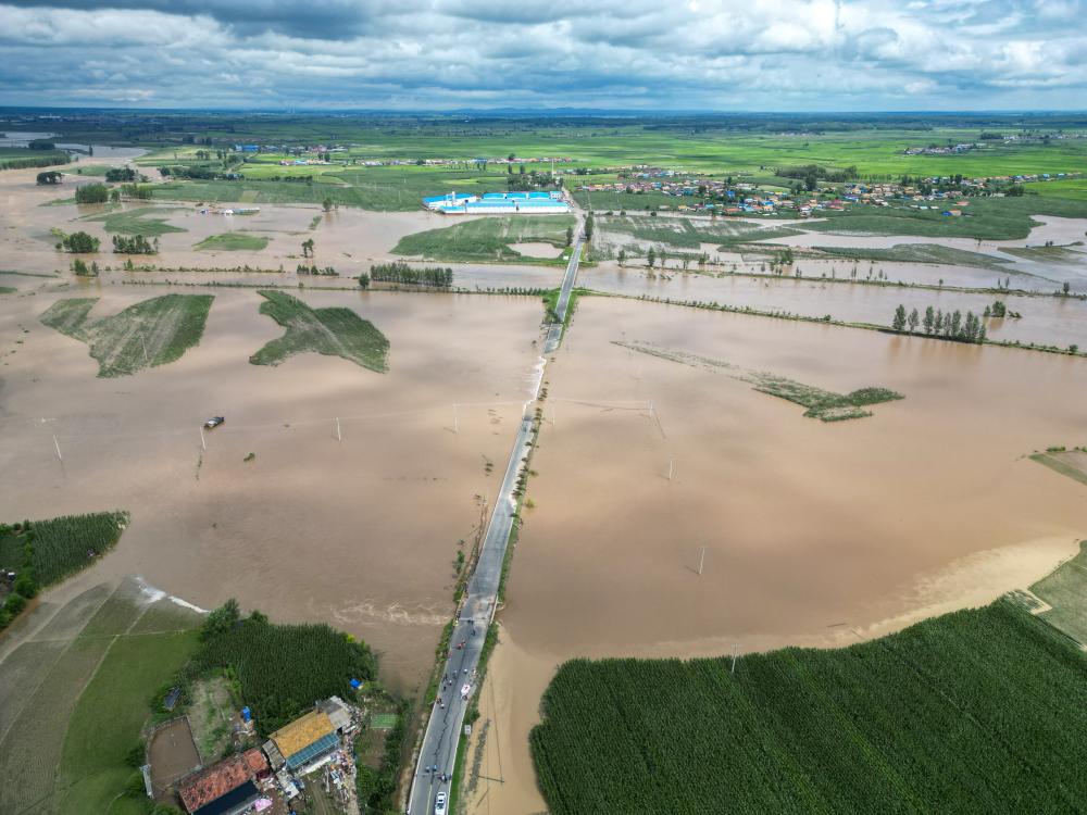 舒蘭市受災情況（新華社攝）